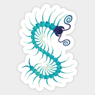 Gummy Candy Centipede Blue Sticker